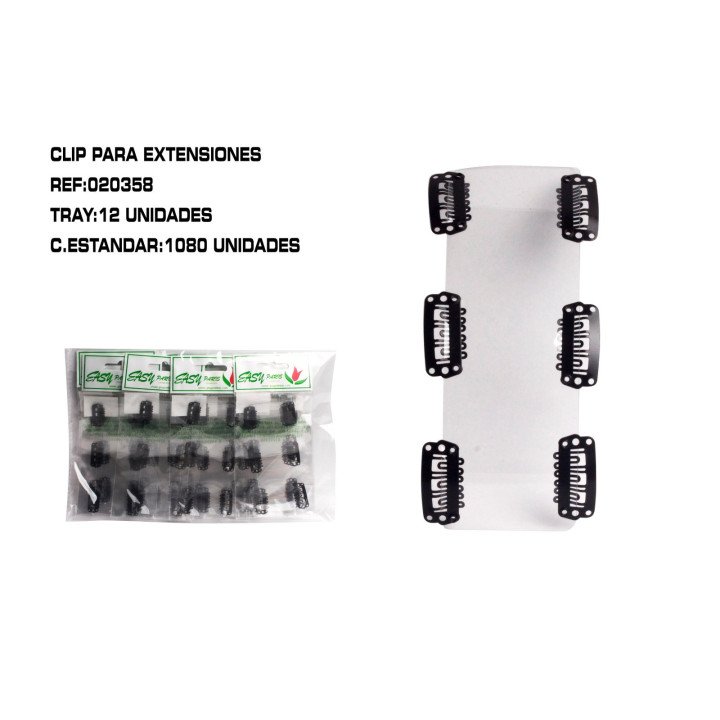 CLIP NEGRO 2.3CM 6CM 12/U