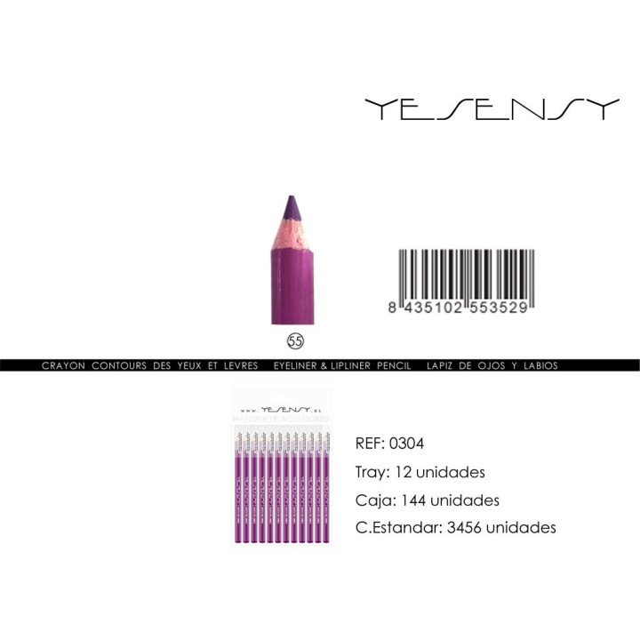 LAPIZ DE OJOS/LABIOS12/U PURPLE
