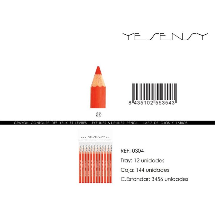 LAPIZ DE OJOS/LABIOS 12/U RED