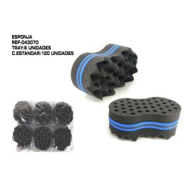 ESPONJA NEGRA PARA CABELLO RIZO 6/U