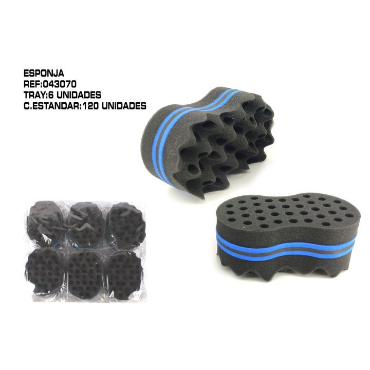 ESPONJA NEGRA PARA CABELLO RIZO 6/U