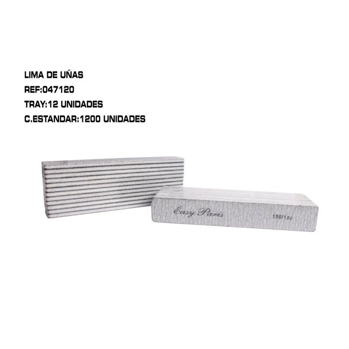 12 LIMAS PROFESIONALES EASY PARIS,DOBLE CARA,150/180 RECTA, EN COLOR G