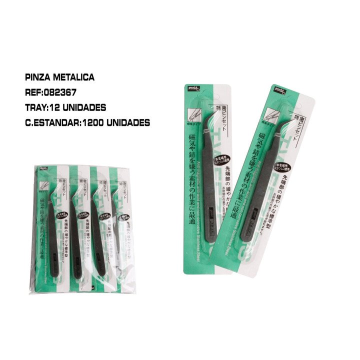 PINZA METAL PUNTA FINA CURVADA 12/U