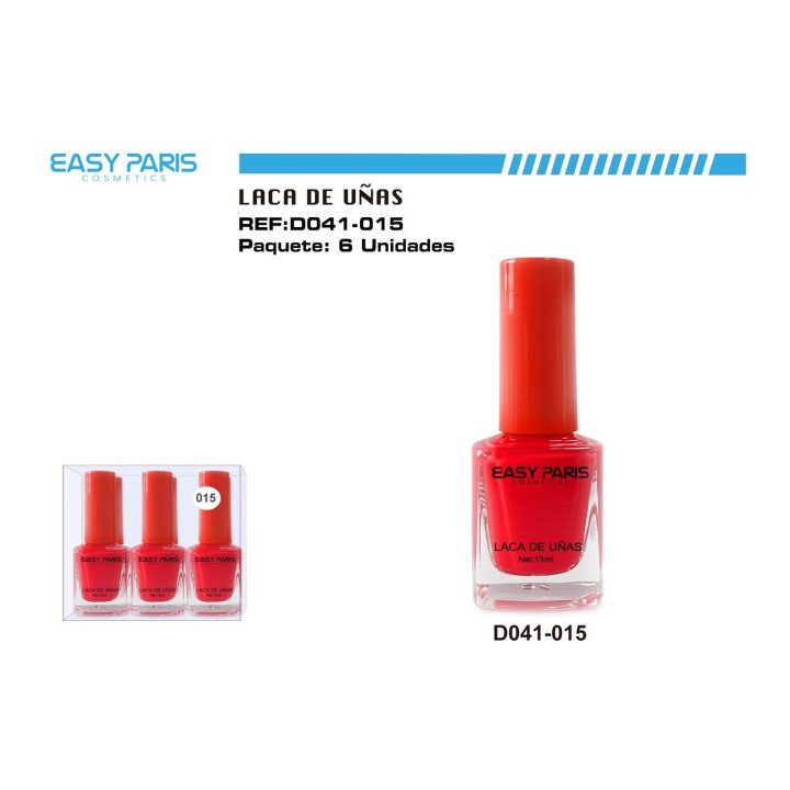 LACA DE UÑAS ROJO VIVO 6/U