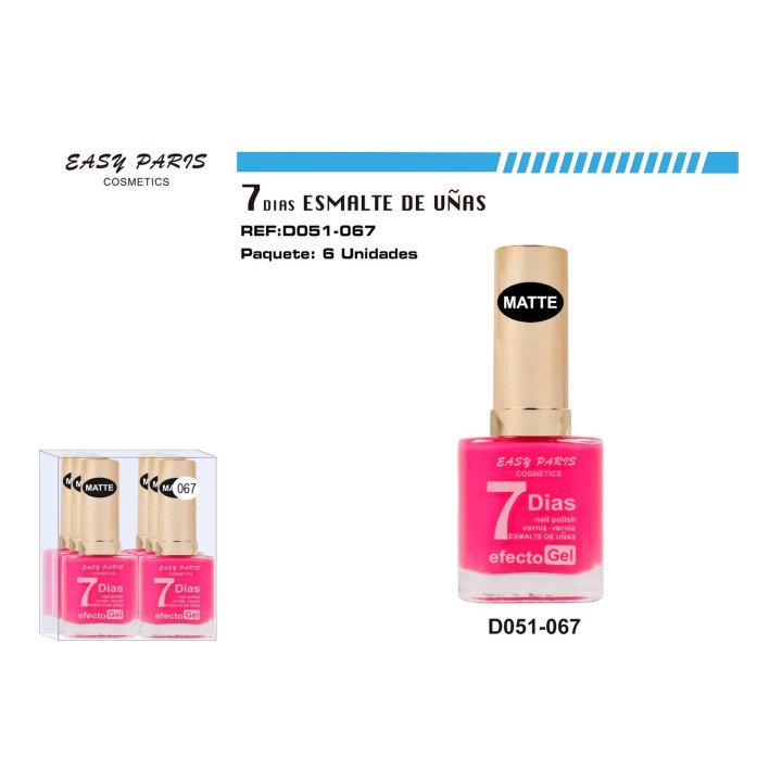 LACA DE UÑAS 9 DIAS FUSIA MATE 6/U