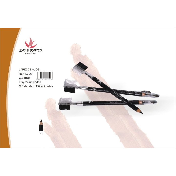 LAPIZ MADERA+PEINE+SACAPUNTA NEGRO 24/U