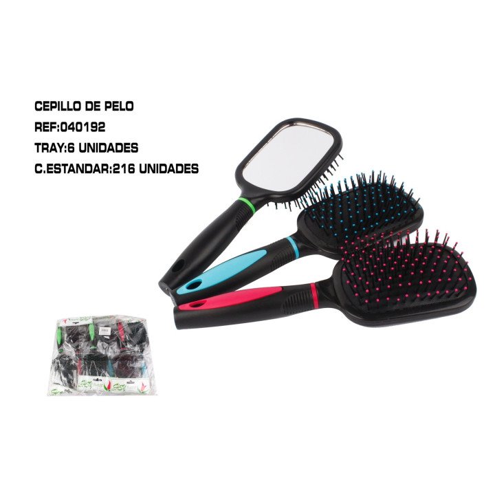CEPILLO DE PELO NEUMATICO C/ESPEJO 6/U
