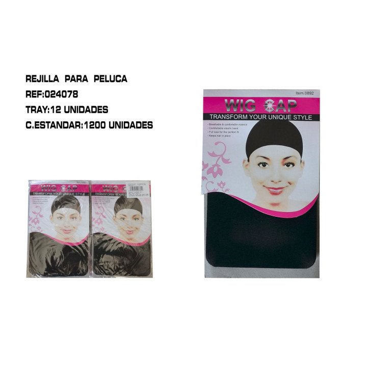 2U REJILLA NEGRAS PARA PELUCA 12/U