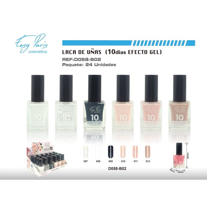 LACA DE UÑAS ALTO BRILLO 10D 24/U