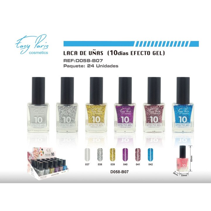 LACA DE UÑAS ALTO BRILLO 10D 24/U