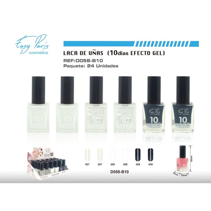 LACA DE UÑAS ALTO BRILLO 10D 24/U