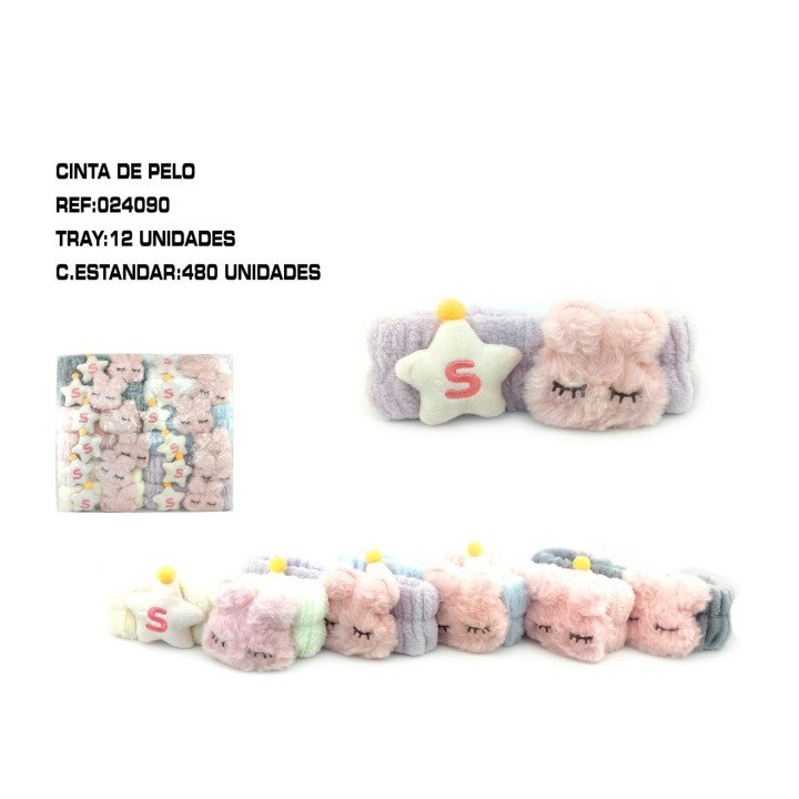 CINTA DE PELO ESTRELLITA/CONEJITO 12/U