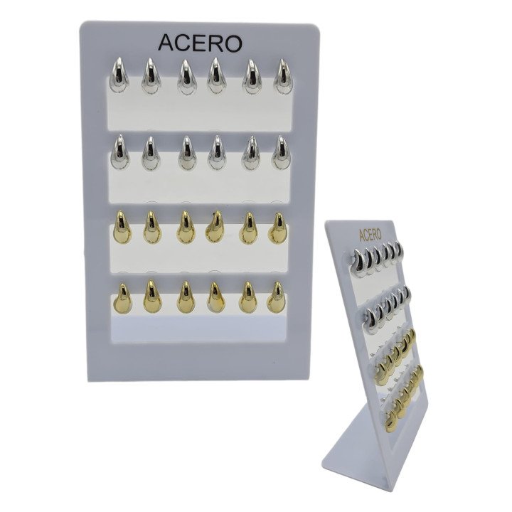 PENDIENTES 1.5CM AGUJA ACERO 12/P N.S