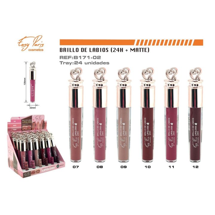 LIP GLOSS VELVET MATE. 24H 24/U