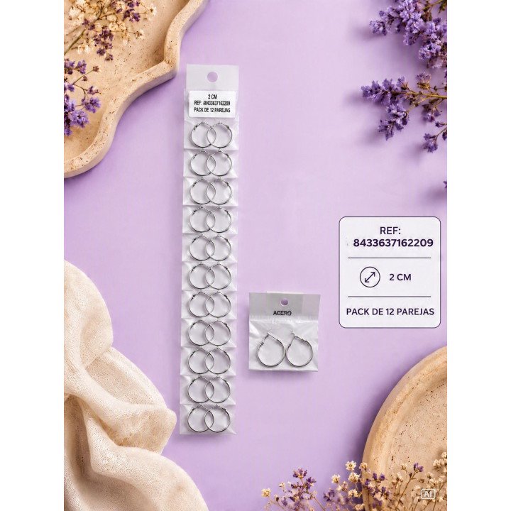 PEND.AROS 2CM ACERO 12/P NS