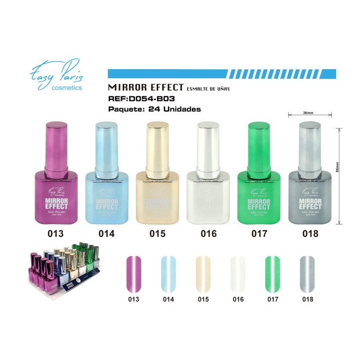 LACA DE UÑAS EFECTO ESPEJO. 24/U