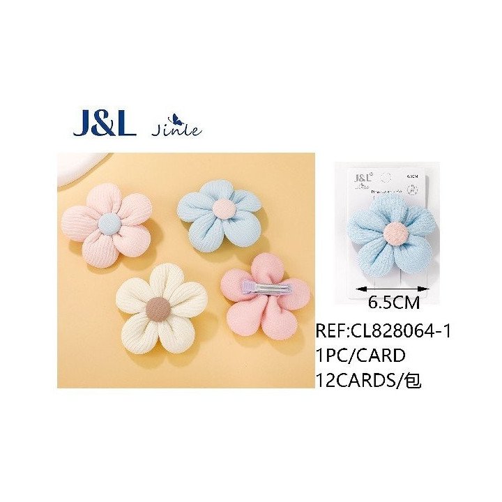 PINZA DE PELO FLOR 12/U 6.5CM CL828064-1