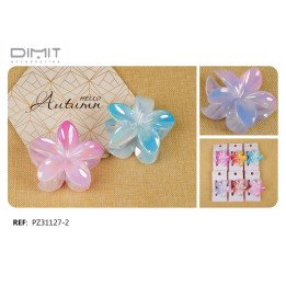 PINZA DE PELO FLOR 12/U PZ31127-2