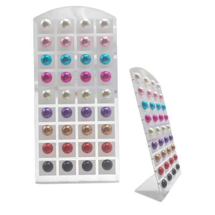 PENDIENTES M/PERLA/SURT 12MM 18/P MONS