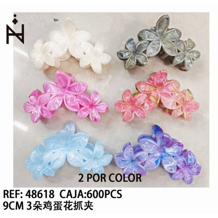 PINZA DE PELO FLOR 12/U 48618