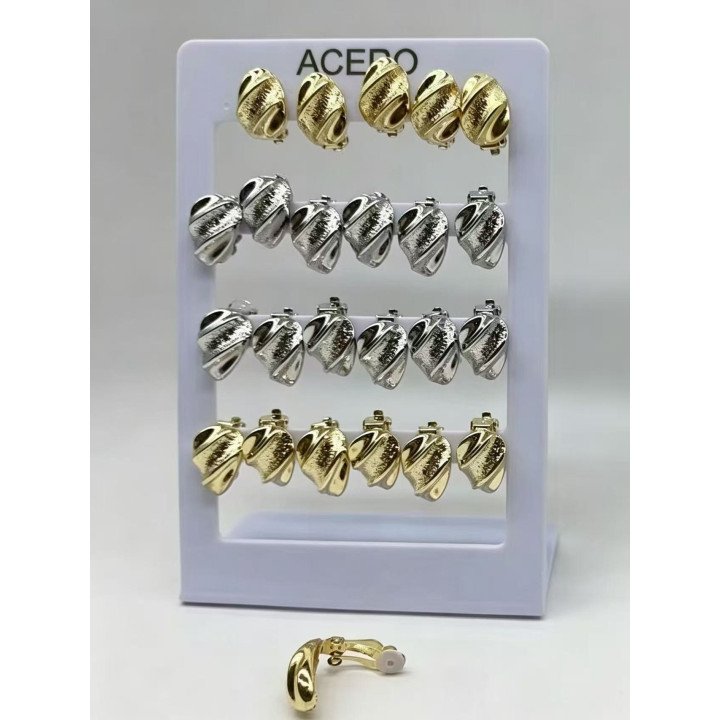 PENDIENTES CLIP ACERO 12/P NS ED-4010