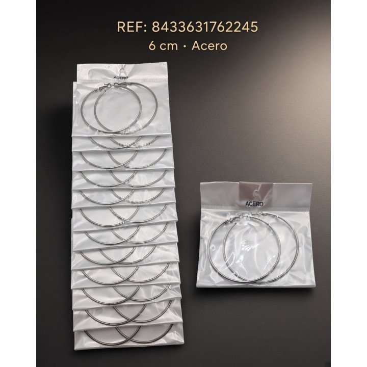 PEND.AROS 6CM ACERO. 12/P NS