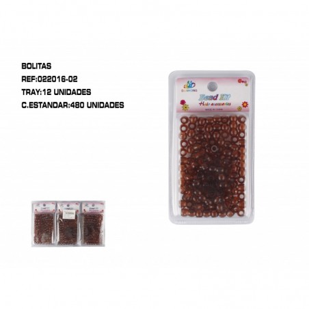 BOLITAS MARRON DECORA PELO 12/U