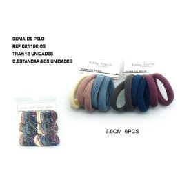GOMA DE PELO 6.5CM 12/U