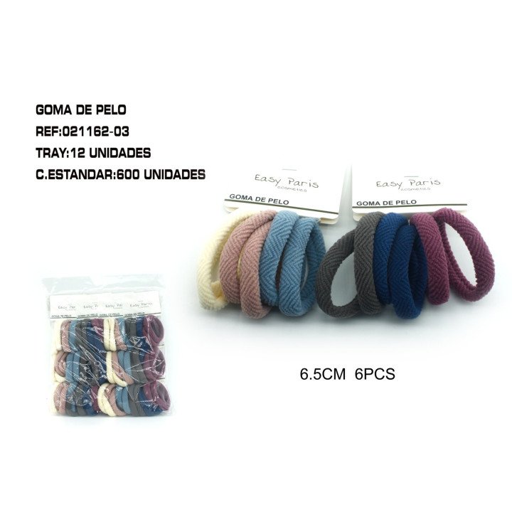 GOMA DE PELO 6.5CM 12/U
