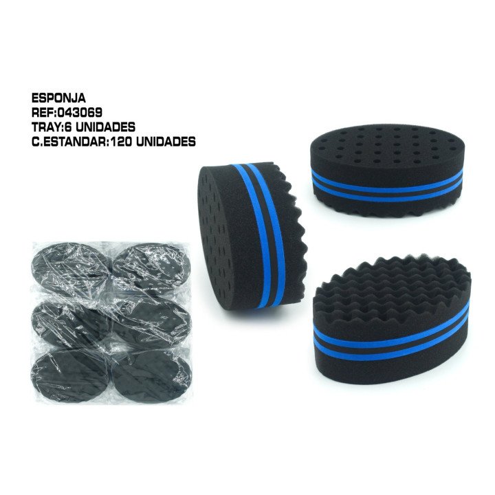 ESPONJA NEGRA PARA CABELLO RIZO 6/U