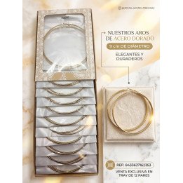 PEND.AROS GOLD 9CM ACERO. 12/P NS