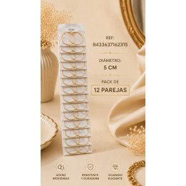 PEND.AROS GOLD 5CM ACERO. 12/P NS