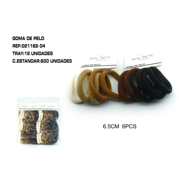 GOMA DE PELO 6.5CM 12/U