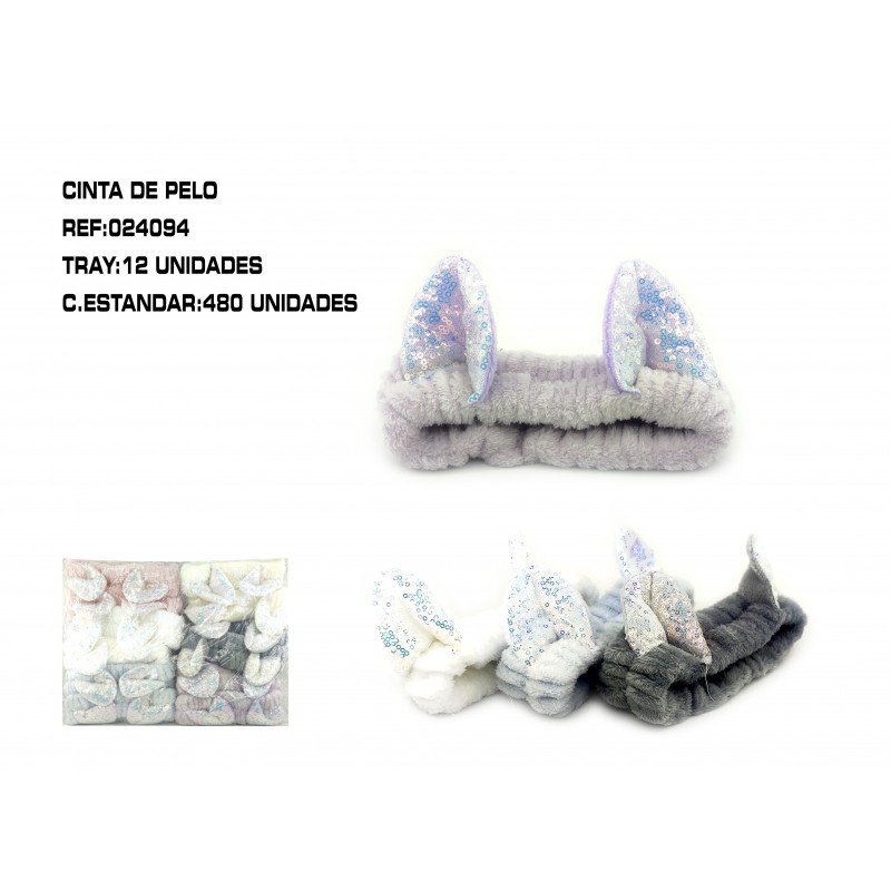 CINTA DE PELO C/OREJITAS 12/U