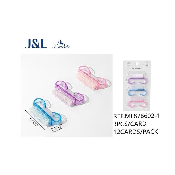 PACK3 CEPILLO DE UÑAS 6.5CM 12/U ML878602-1