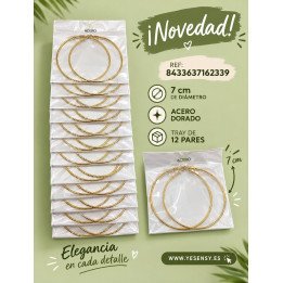 PEND.AROS GOLD 7CM ACERO. 12/P NS