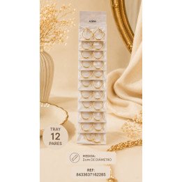 PEND.AROS GOLD 2CM ACERO. 12/P NS