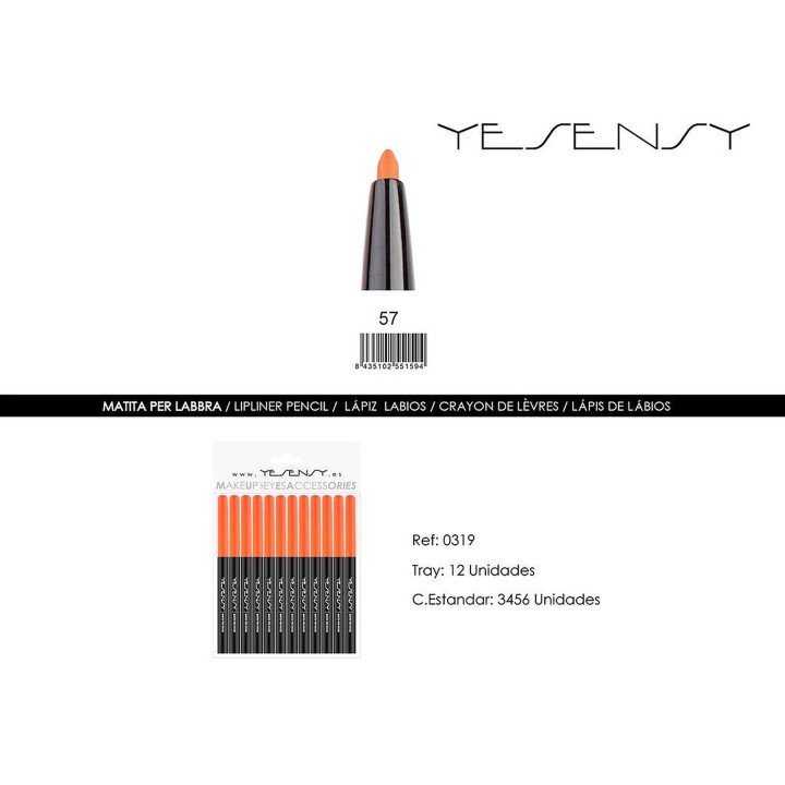 LAPIZ DE OJOS/LABIOS 12/U ORANGE
