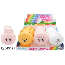 CREMA DE MANOS OSITO/GATO/UNICORNIO 12/U LW45121