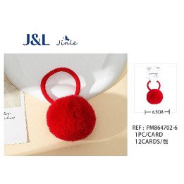 COLETERO POMPON 6.5CM ROJO 12/U PM864702-6
