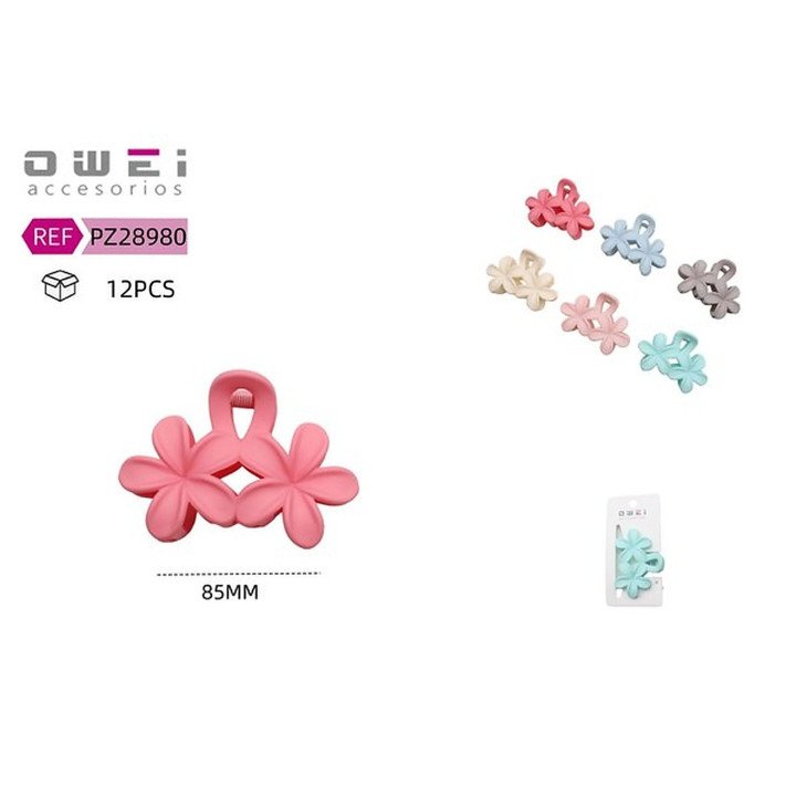 PINZA DE PELO FLOR 12/U PZ28980