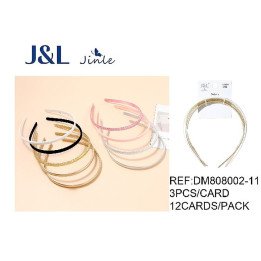 PACK3 DIADEMAS 0.8CM SURT.12/U DM808002-11