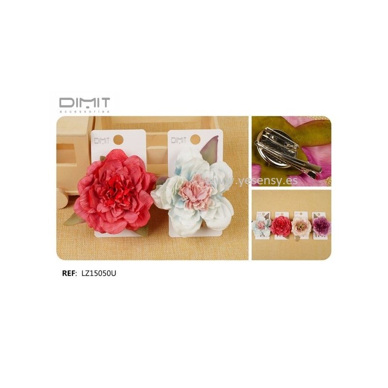 FLOR C/PINZA Y BROCHE. 12/U LZ15050U