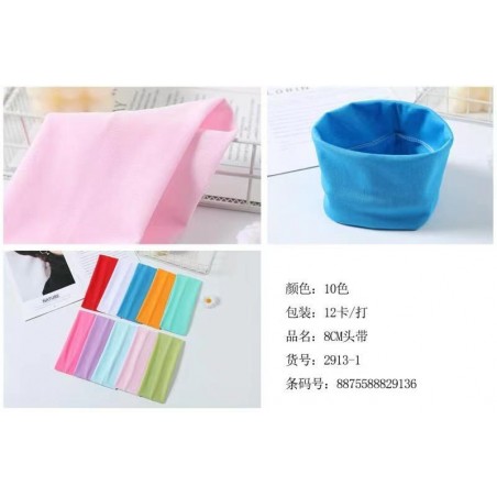CINTA DE PELO COLORES. 8CM 12/U 2913-1 N/BOSS