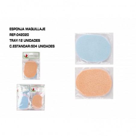 2 ESPONJA DESMAQUILLANTE OVAL 12/U