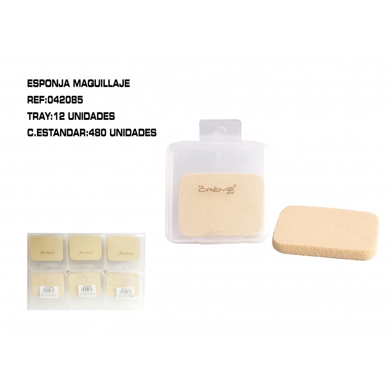 ESPONJA MAQUILLAJE COLOR BLANCA 12/U