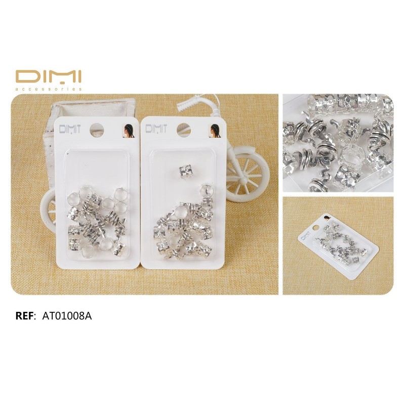 ANILLOS DE PELO METAL 12/U AT01008A