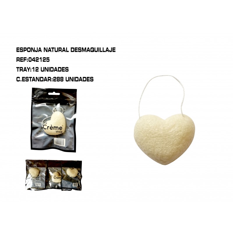 ESPONJA NATURAL DESMAQUILLAJE 12/U