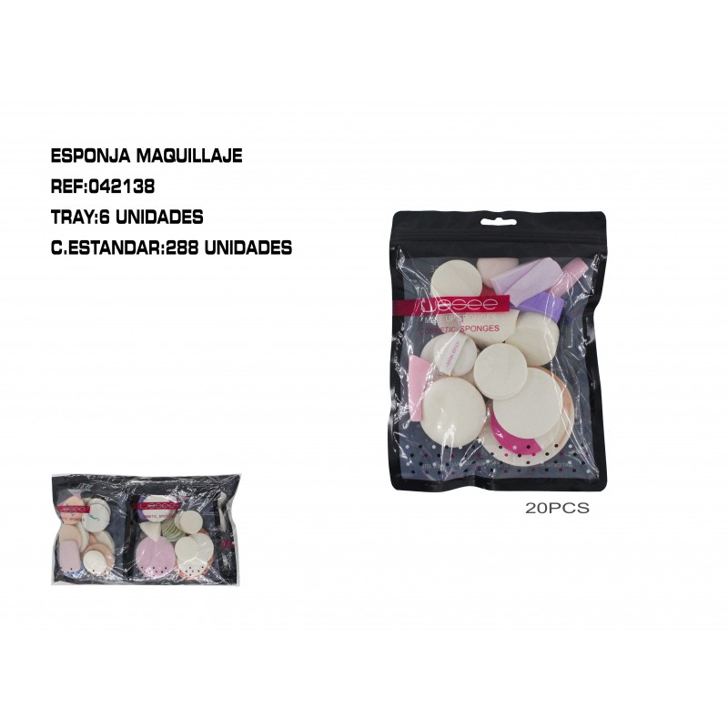 JGO.20 ESPONJAS MAQUILLAR 6/U