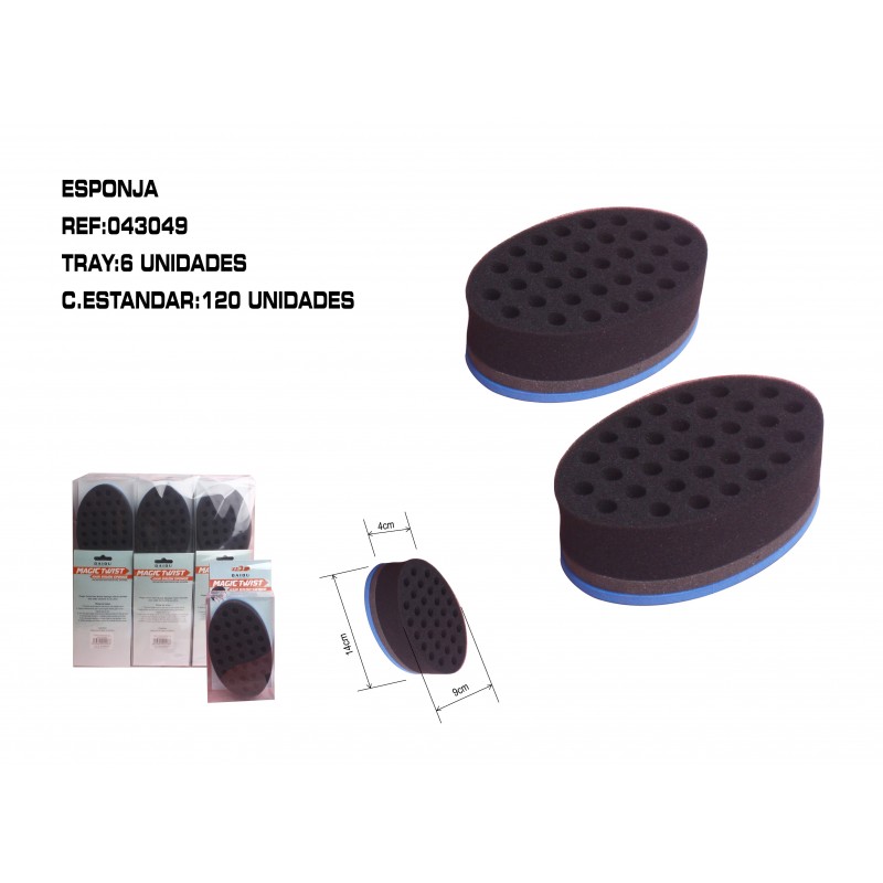 ESPONJA DE RIZOS OVALADA 6/U